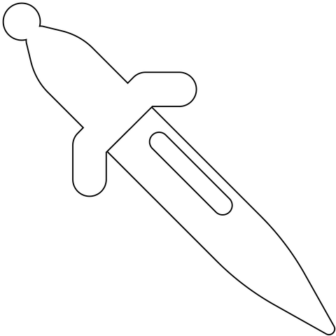 Dagger Knife Emoji Coloring Page